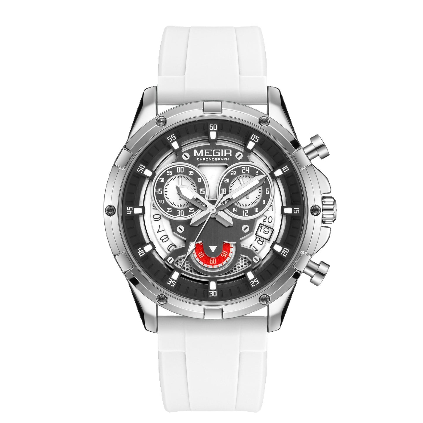 MEGIR Multi-Function Silicone Quartz Watch – Waterproof, Luminous, Date & Chronograph | New Men’s Style