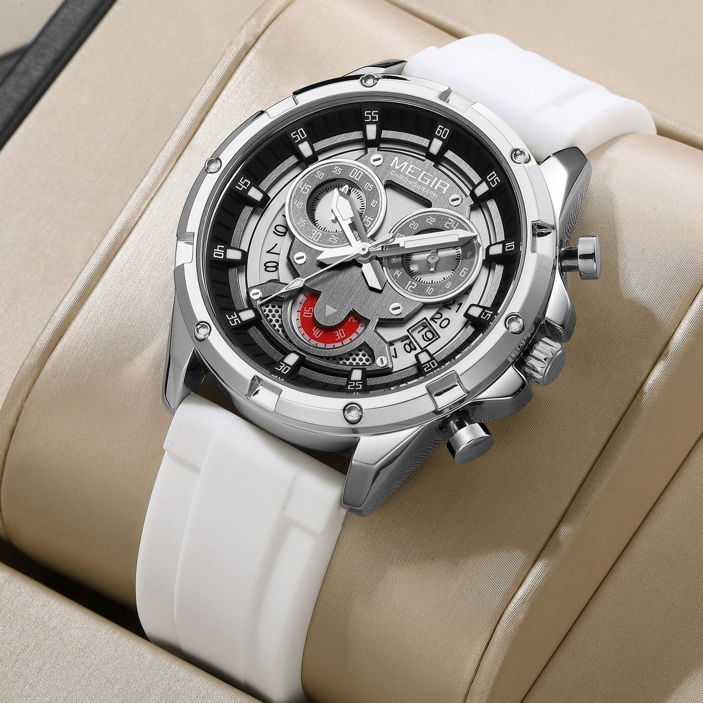 MEGIR Multi-Function Silicone Quartz Watch – Waterproof, Luminous, Date & Chronograph | New Men’s Style