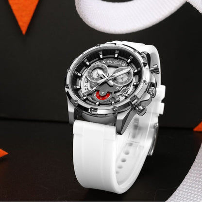 MEGIR Multi-Function Silicone Quartz Watch – Waterproof, Luminous, Date & Chronograph | New Men’s Style