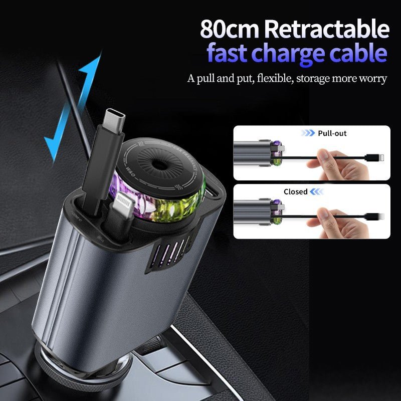 🔥Crazy Summer Deal🔥– D1 5-in-1 Car Charger with Starry Sky, Aromatherapy & PD30 Fast Charge