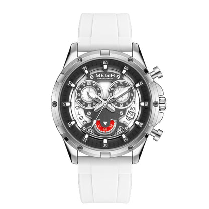 MEGIR Multi-Function Silicone Quartz Watch – Waterproof, Luminous, Date & Chronograph | New Men’s Style