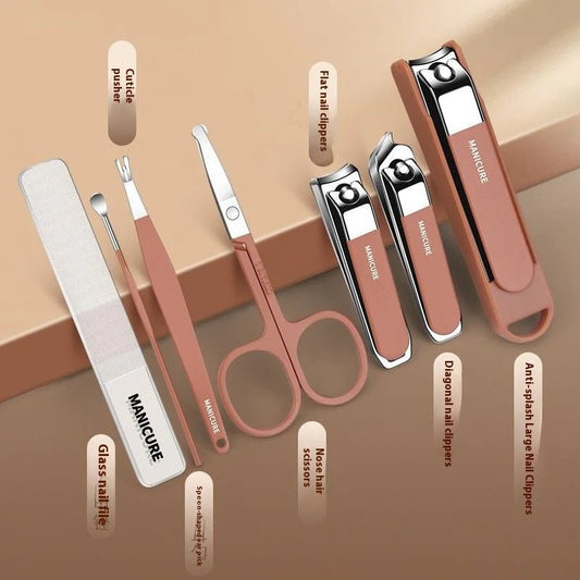 Premium Splash-Proof Nail Clipper Set – Portable Full Manicure Kit with Anti-Splash Guard & Stainless Steel Tools
