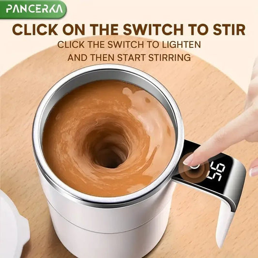 Smart Temperature-Sensing Auto-Stirring Mug - Portable Electric Coffee, Milkshake, and Protein Powder Mixing Cup for Fitness and Office Use