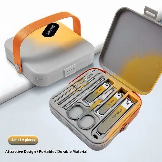 Anti-Splash Nail Clipper Set - High-End Portable Manicure Tools with Nail Clippers, Files, and Cuticle Pusher for Home, Travel, and Daily Grooming