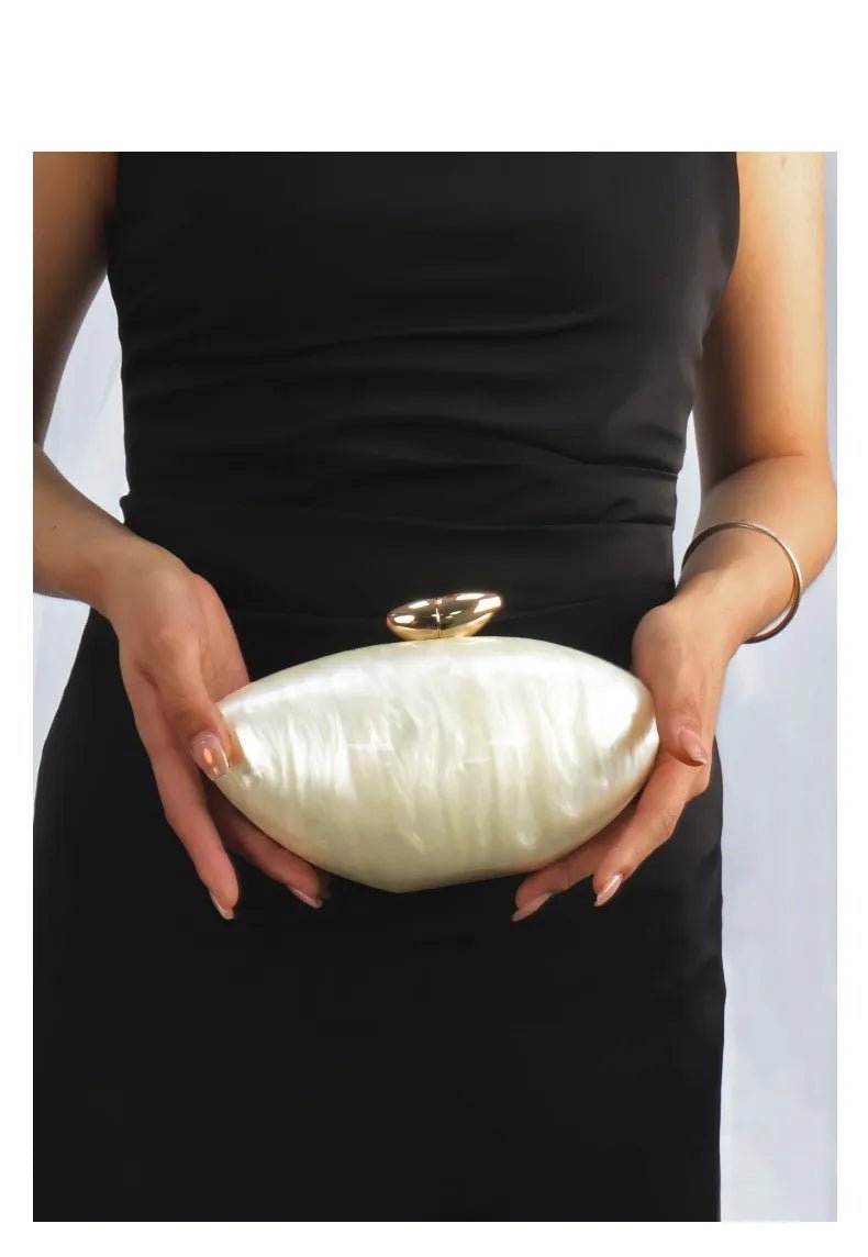 Women's Acrylic Clutch Bag - Chain Strap Evening Purse for Weddings & Parties